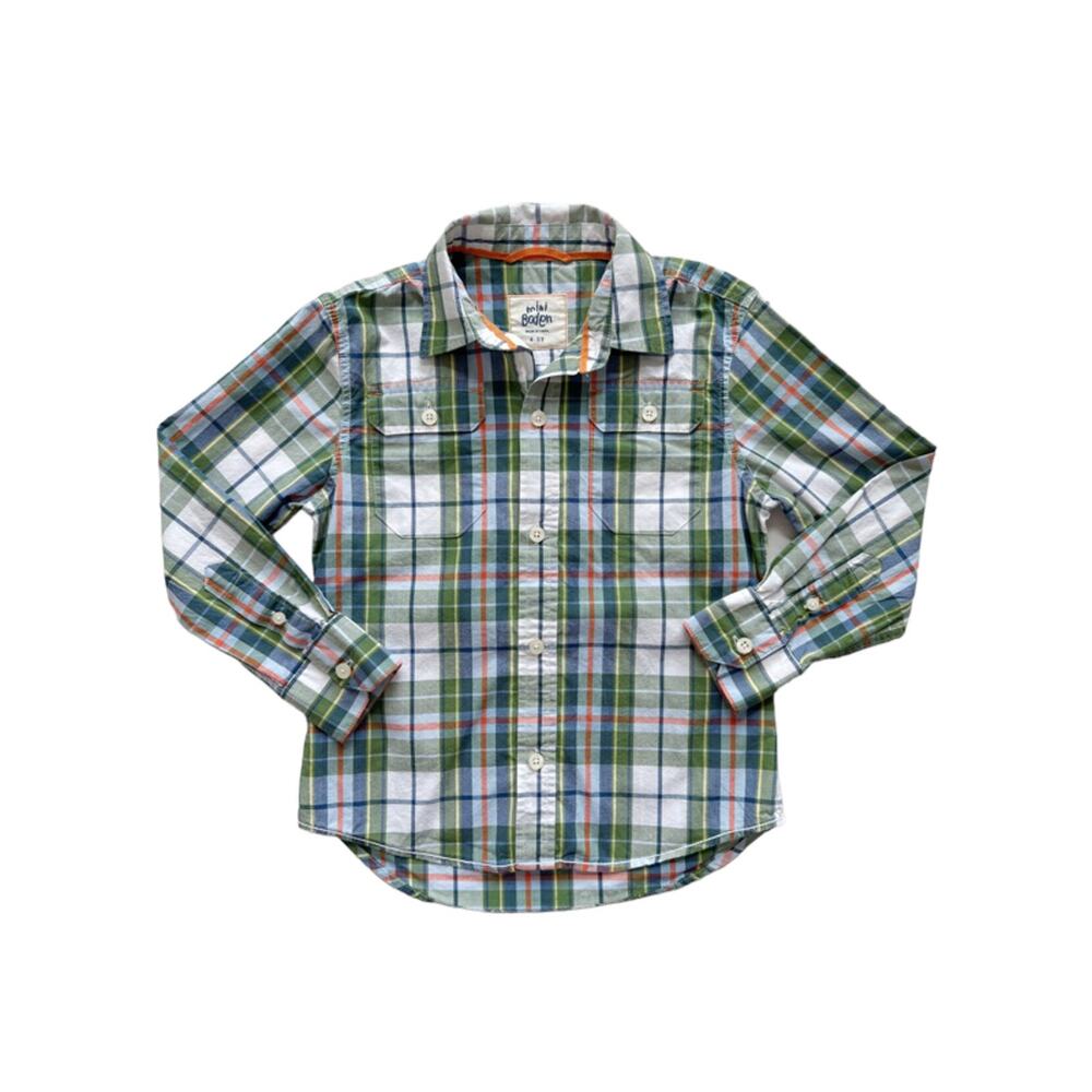 Mini Boden Plaid Button Up Shirt Size 4-5y
